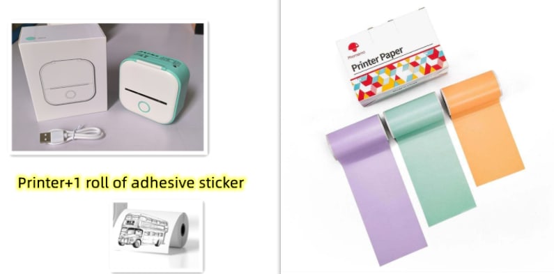 Portable Mini Thermal Label Printer Home Photo Printer Student Wrong Question Printer Bluetooth-compatible Mini Label Printer Price Tag view 71