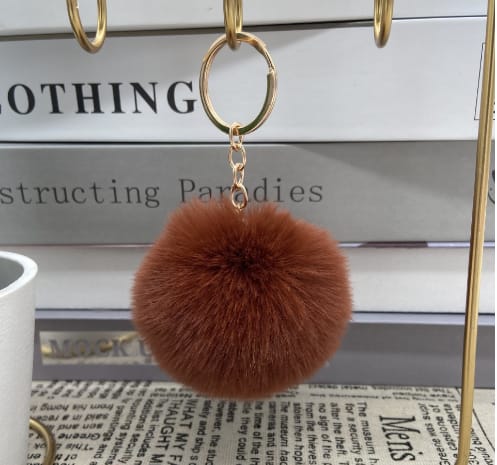 20 Colors Fluffy Fur Pom Pom Keychain Soft Faux Fur-like Ball Car Keyring Key Holder Women Bag Pendant Jewelry view 10