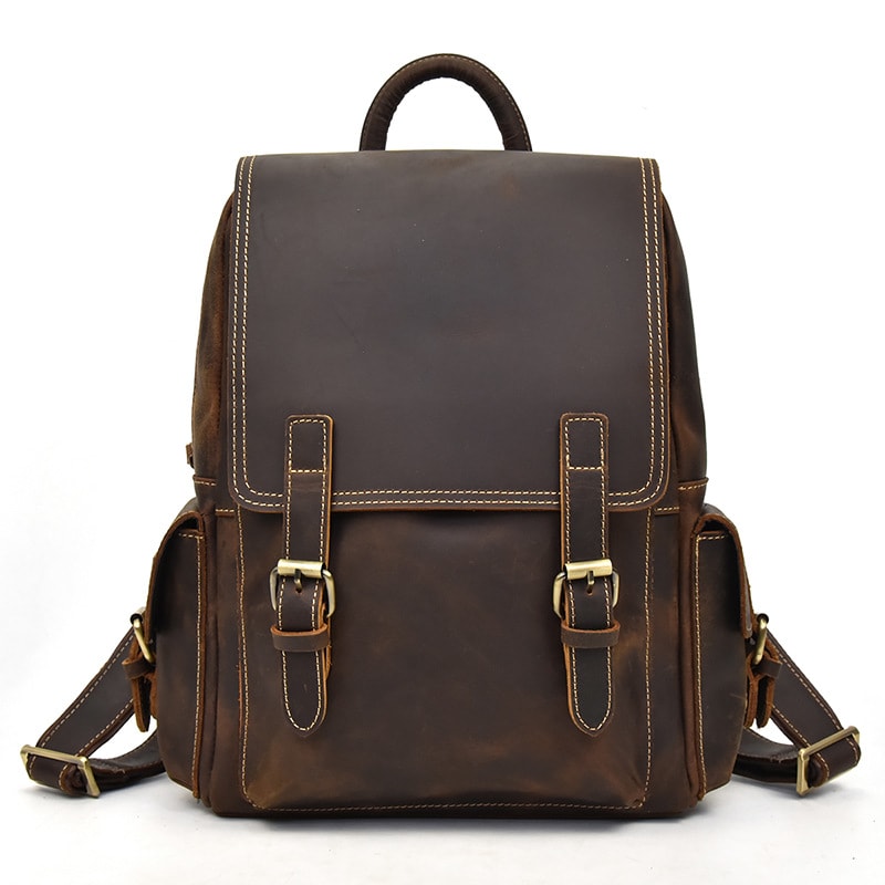 Crazy Horse Leather Men's Retro Shoulders view 5
