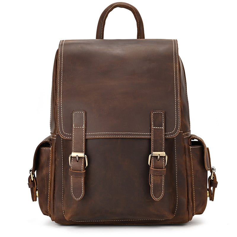 Crazy Horse Leather Men's Retro Shoulders view 7