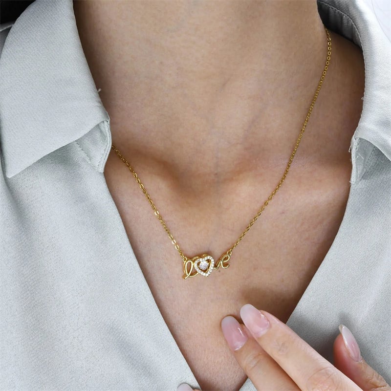Valentines Day Gift New Titanium Steel Necklace Fashion New Love Smart Necklace Female Clavicle Chain Fashion Jewelry Woman view 9