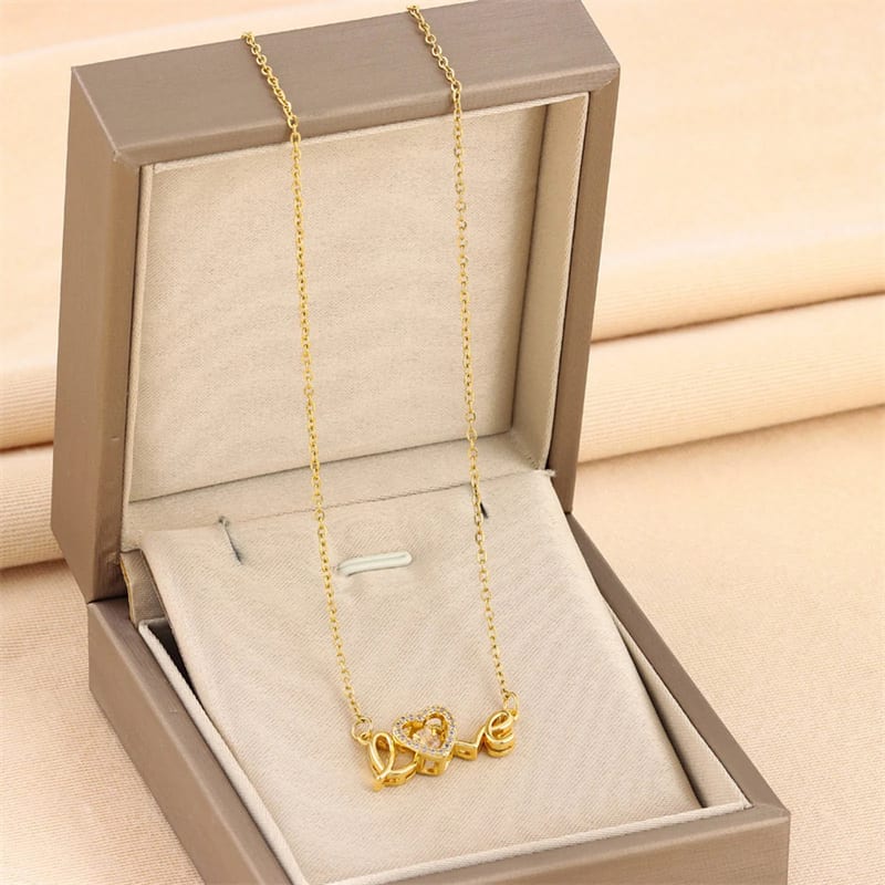 Valentines Day Gift New Titanium Steel Necklace Fashion New Love Smart Necklace Female Clavicle Chain Fashion Jewelry Woman view 5