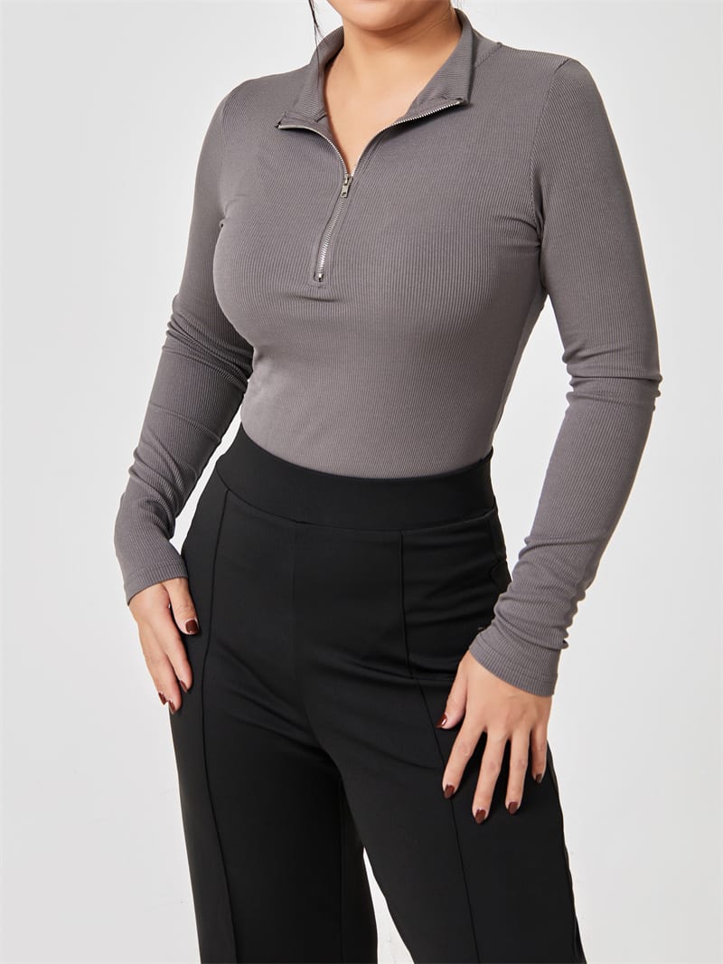 Fashion Long Sleeve Zipper Jumpsuit Seamless Slimming Shapewear For Women Romper view 14