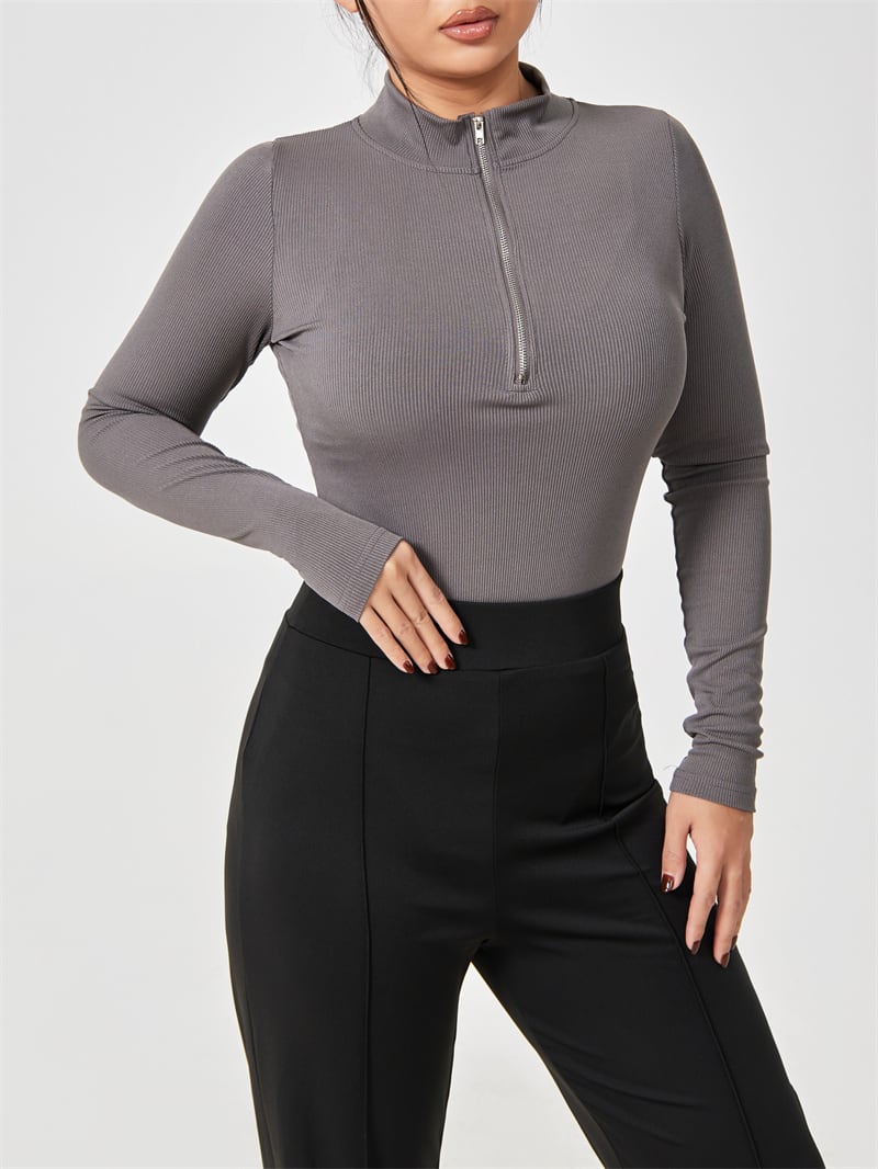 Fashion Long Sleeve Zipper Jumpsuit Seamless Slimming Shapewear For Women Romper view 19