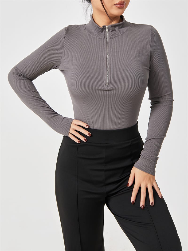 Fashion Long Sleeve Zipper Jumpsuit Seamless Slimming Shapewear For Women Romper view 13