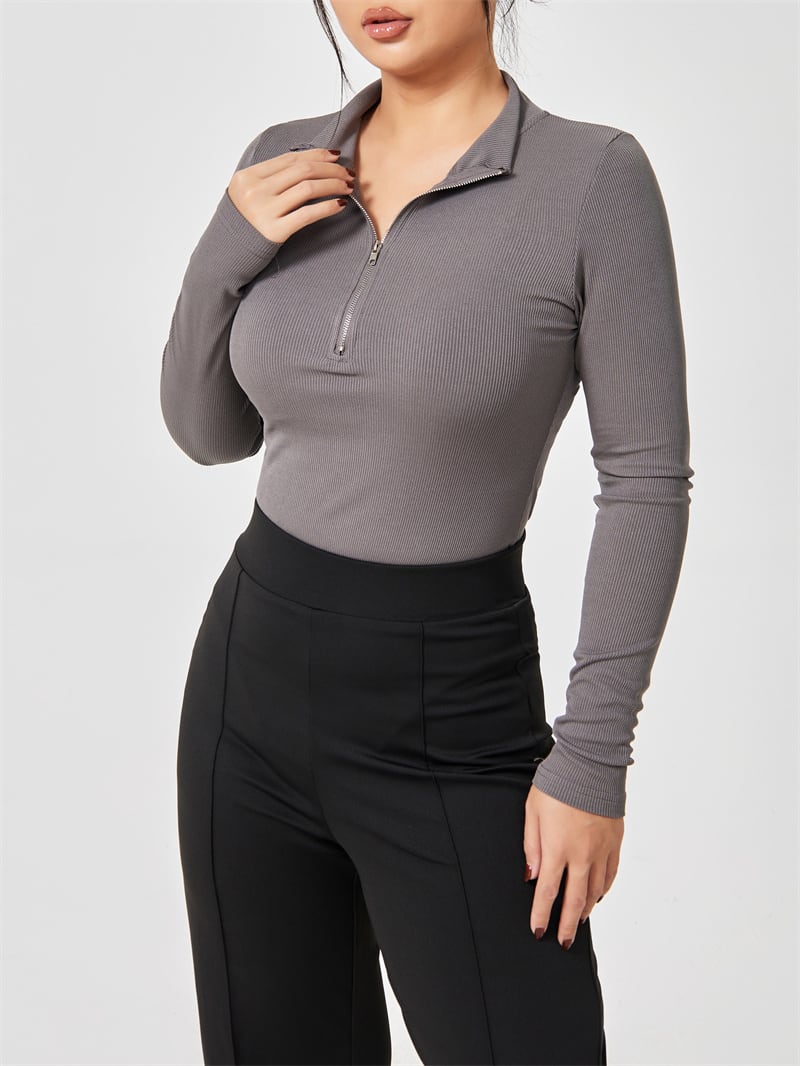 Fashion Long Sleeve Zipper Jumpsuit Seamless Slimming Shapewear For Women Romper view 22