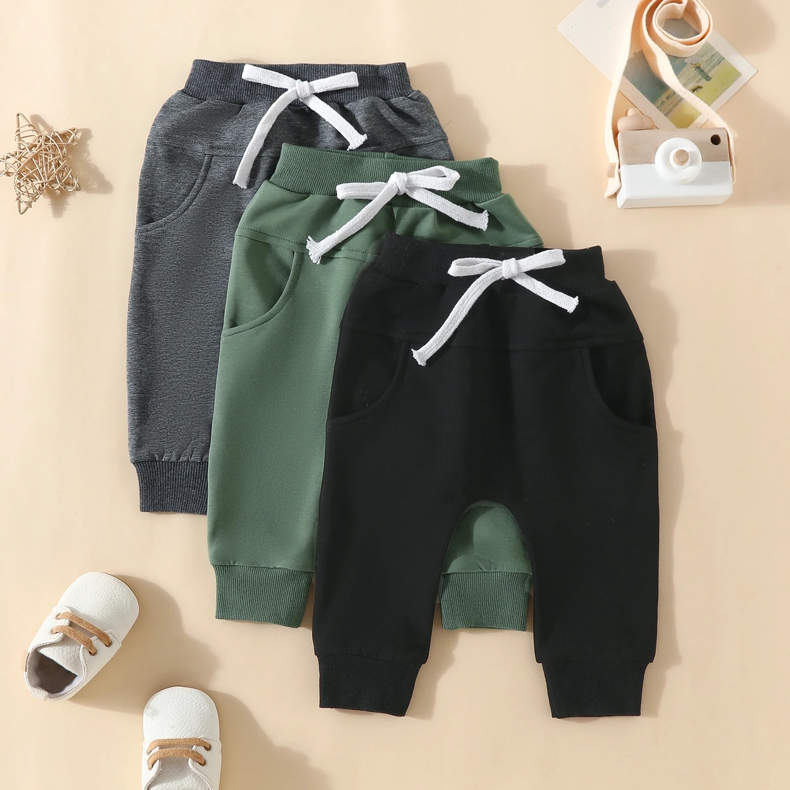 Solid Color Three-piece Trousers view 7