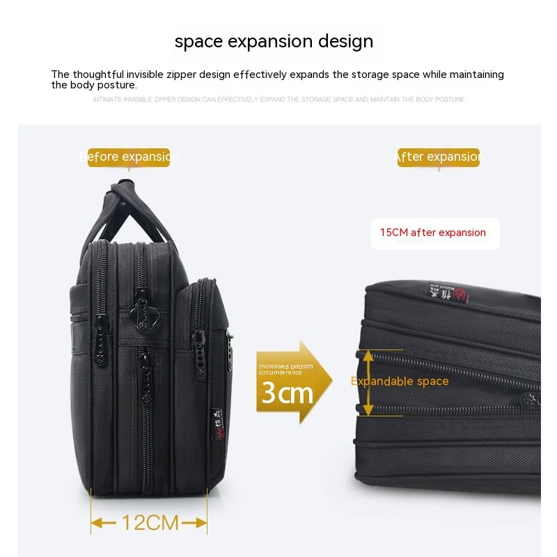 Large Capacity Briefcase Men's Business Canvas Portable view 5