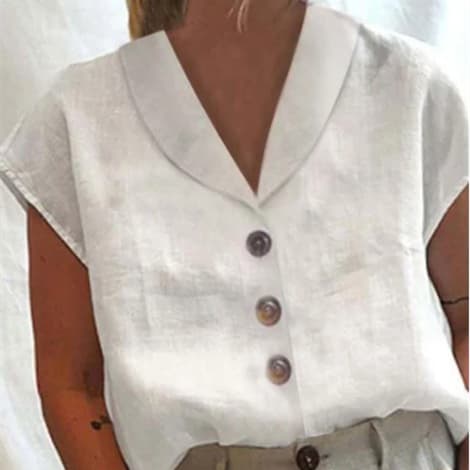 European And American Ladies Fashion Cotton And Linen Top view 12