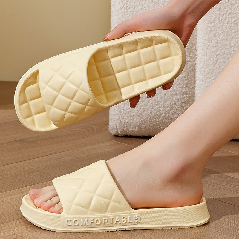Men's Home Slippers With Plaid Design Soft-soled Silent Indoor Floor Bathing Slippers Women House Shoes Summer view 11