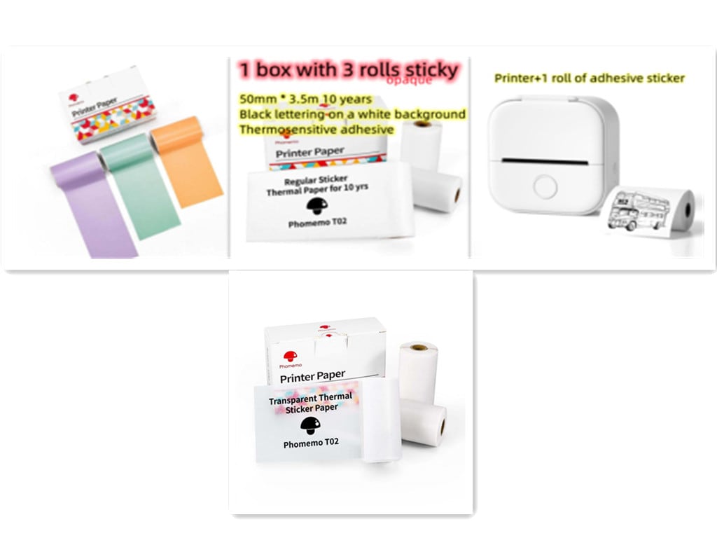 Portable Mini Thermal Label Printer Home Photo Printer Student Wrong Question Printer Bluetooth-compatible Mini Label Printer Price Tag view 38