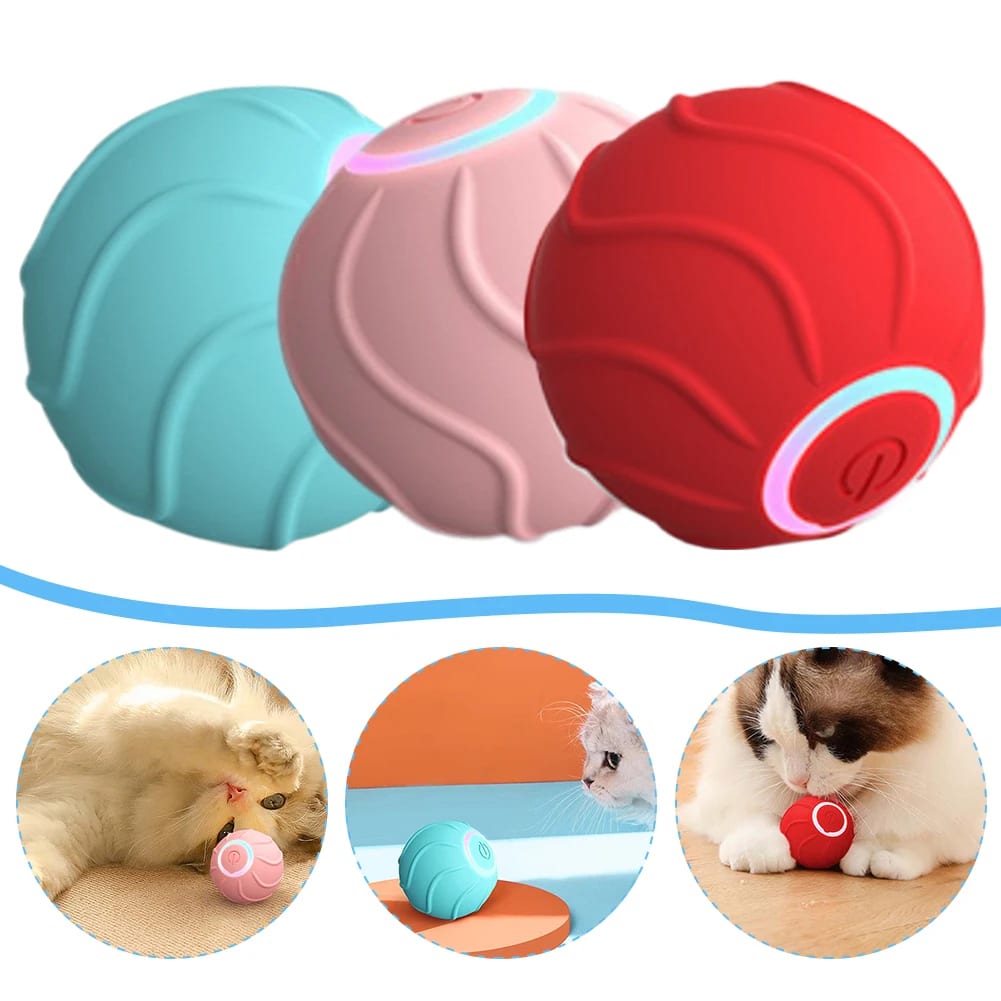 Smart Cat Toys Rolling Ball Pet Cat Owner Interactive Pets Toys Automatic Bouncing Ball USB Self Hi Teasing Kittens Jumping Ball view 8