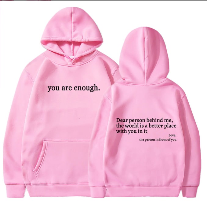 Women's Brushed Hoody Plain Letters view 6