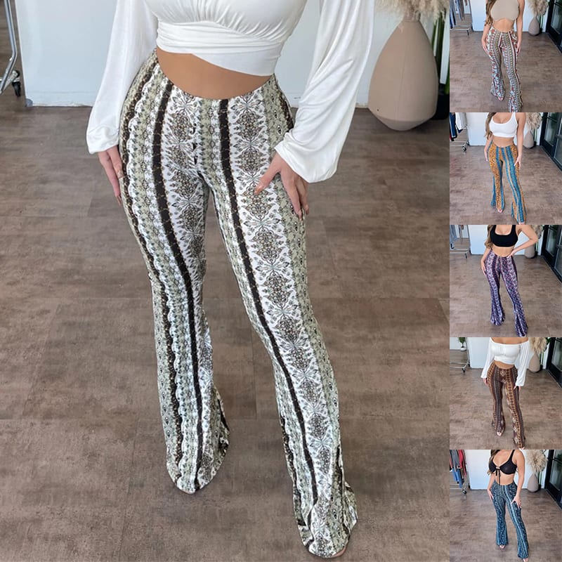 High Elastic Tight Pants Slim Sexy Print Trousers Womens Clothing view 2