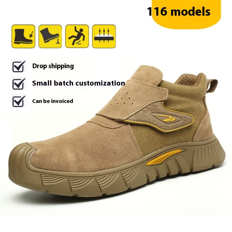 High-top Electric Welding Shoes Four Seasons Anti-smashing And Anti-penetration Work Shoes view 3