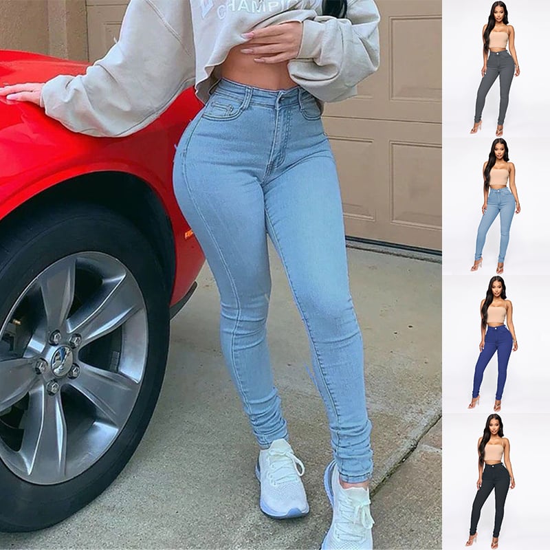 Slimming Jeans Pants For Women High Waist Trousers With Pockets view 4