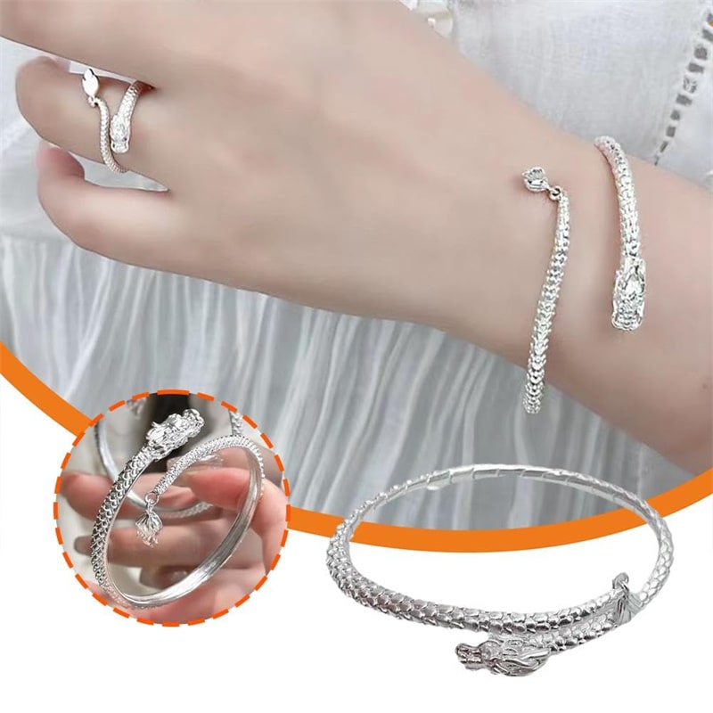 Trendy Magical Dragon Waving Its Tail Chinese Style Men And Women Couple Adjustable Bracelet New Popular Relief Dragon Tail Bangle Punk Jewelry view 4