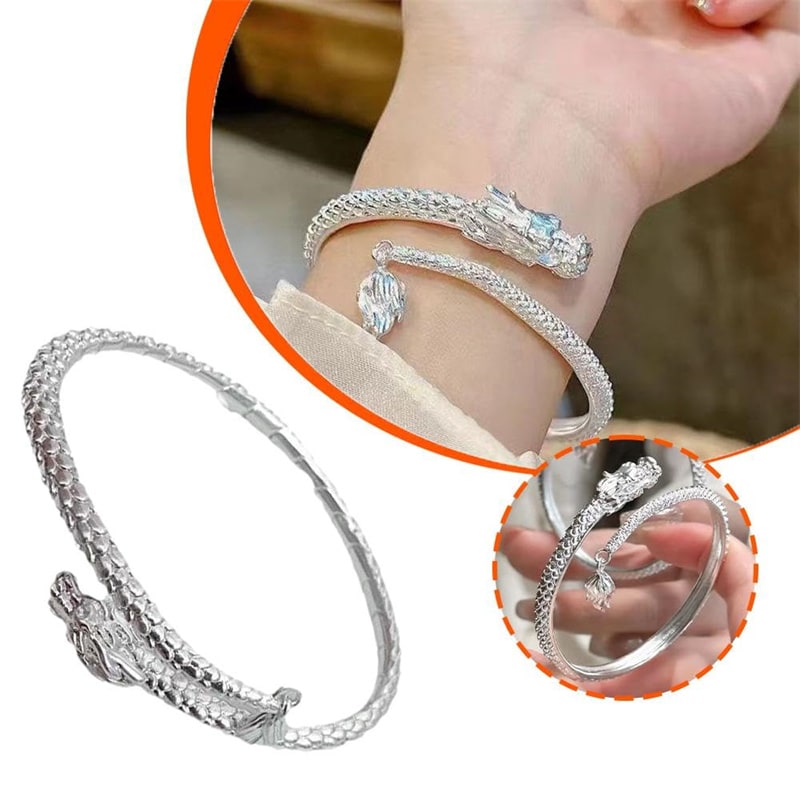 Trendy Magical Dragon Waving Its Tail Chinese Style Men And Women Couple Adjustable Bracelet New Popular Relief Dragon Tail Bangle Punk Jewelry view 9