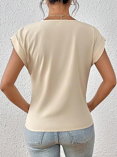Fashion V-neck Short-sleeve T-shirt Summer Casual Irregular Knot Top For Women Clothing view 18