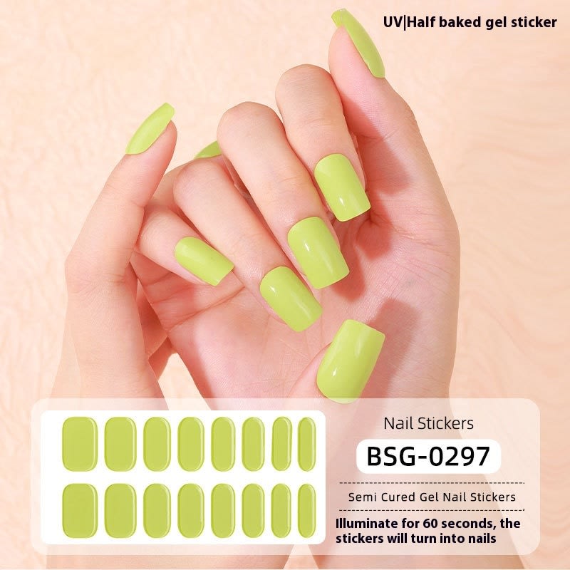Pure Color UV Gel Nail Sticker Semi-curing Gel Nail Stickers Heating Lamp view 8