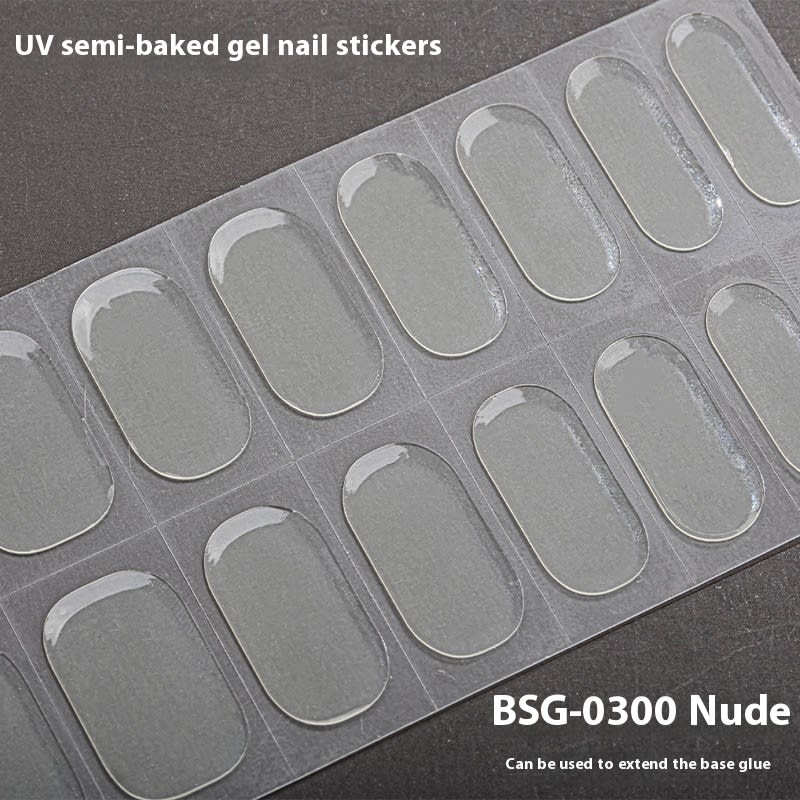 Pure Color UV Gel Nail Sticker Semi-curing Gel Nail Stickers Heating Lamp view 7