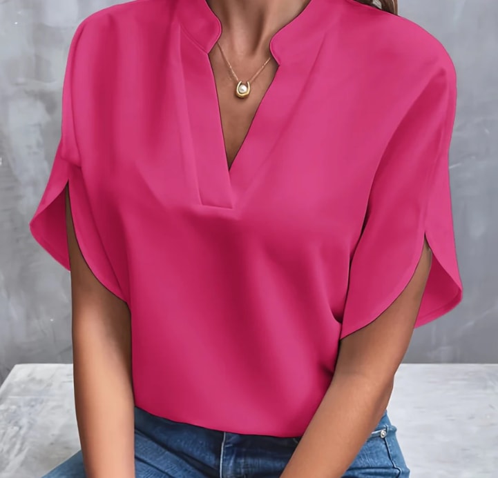 Summer Short-sleeved Chiffon Shirt New V-neck Shirt Women's Casual Versatile Clothing view 11
