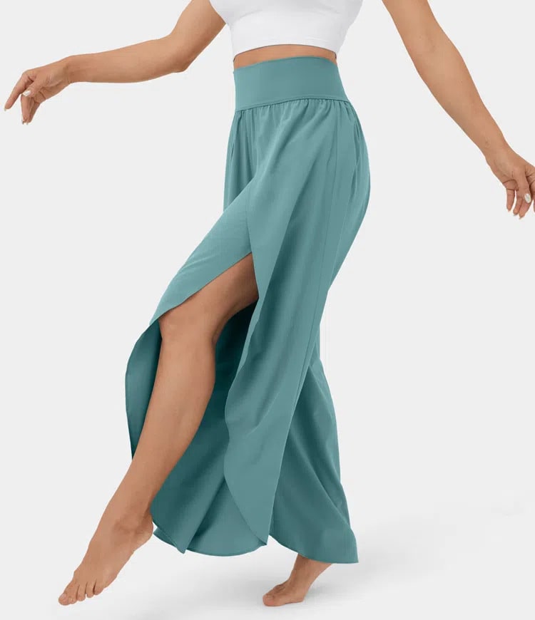 Loose Split Yoga Pants Summer Elastic High Waist Wide Leg Trousers Women's Fashion Versatile Clothing view 8