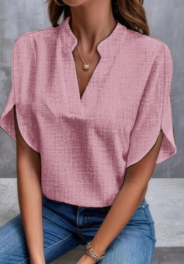 Summer Short-sleeved Chiffon Shirt New V-neck Shirt Women's Casual Versatile Clothing view 9