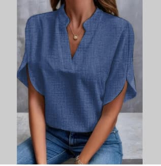 Summer Short-sleeved Chiffon Shirt New V-neck Shirt Women's Casual Versatile Clothing view 12