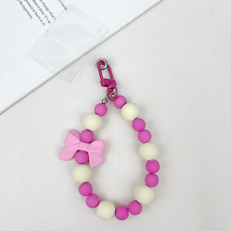 Small Niche Instagram Contrasting Frosted Bead Phone Case Handmade Beaded Chain view 8