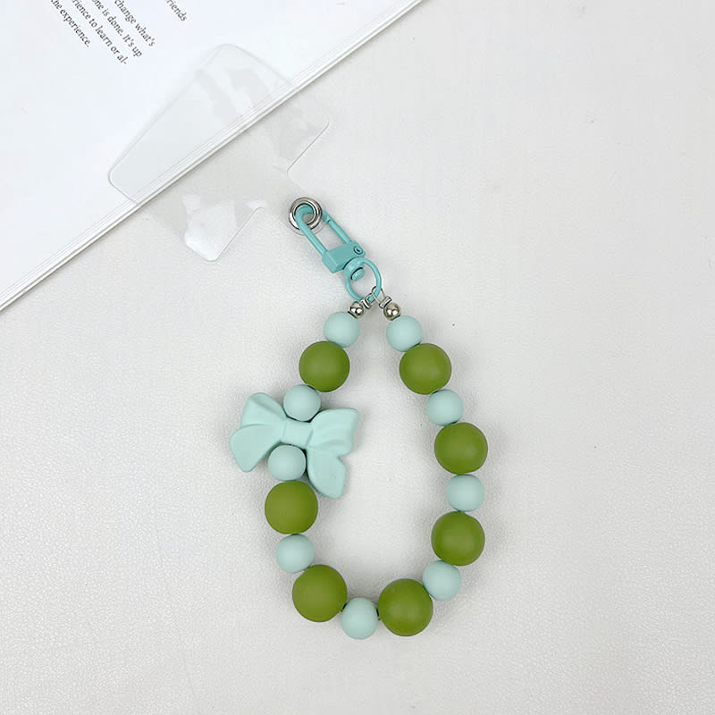 Small Niche Instagram Contrasting Frosted Bead Phone Case Handmade Beaded Chain view 7