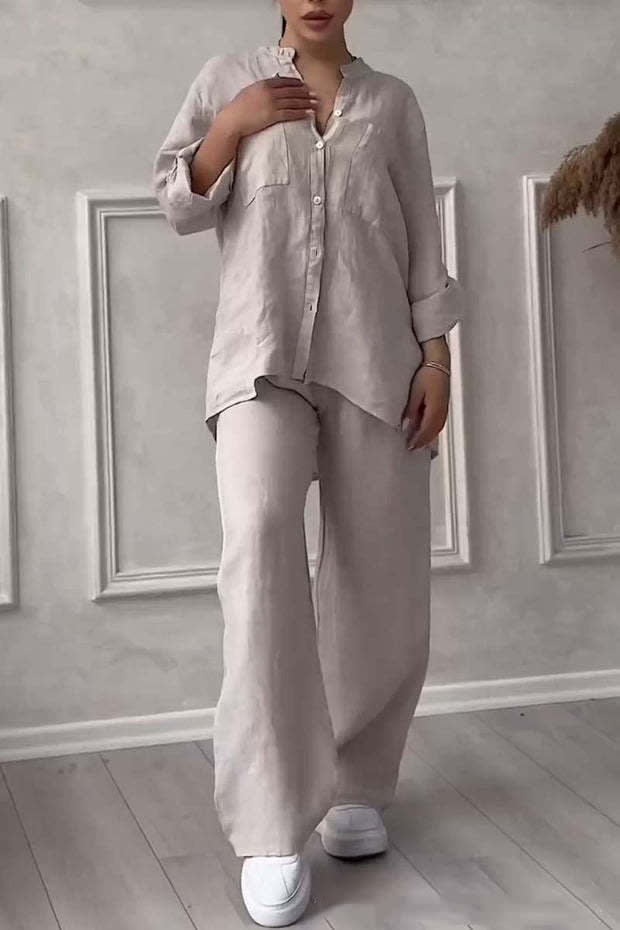 Women's New Stand Collar Long Sleeve Casual Top Two-piece Pants Pack view 10