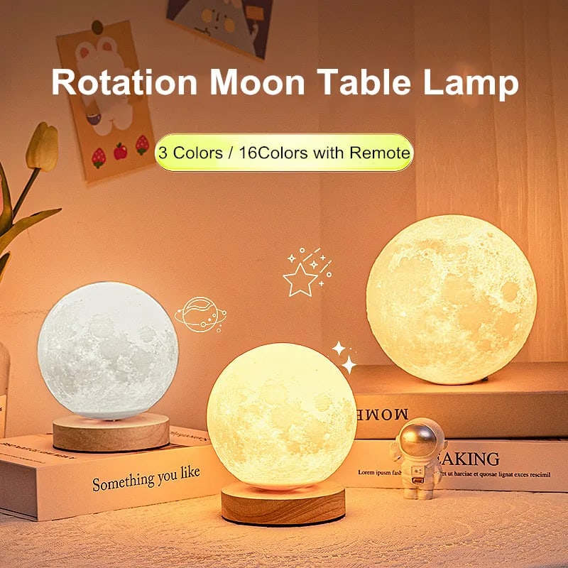 Creative 3D Magnetic Floating Levitating Moon Lamp Touch Control 3 Color Moon Light Lunar Night Light For Home Office Room Decor view 9