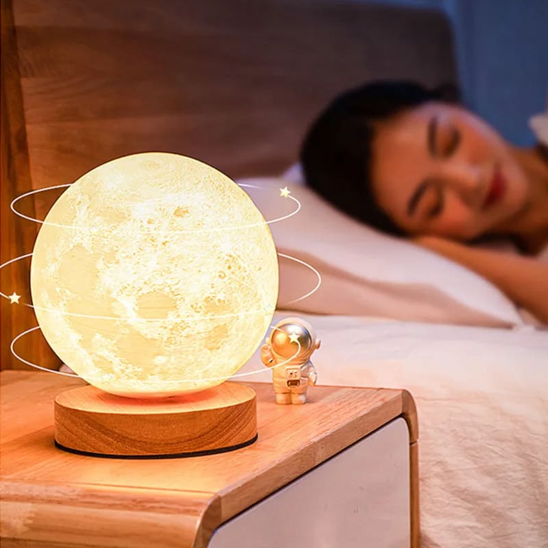 Creative 3D Magnetic Floating Levitating Moon Lamp Touch Control 3 Color Moon Light Lunar Night Light For Home Office Room Decor view 8