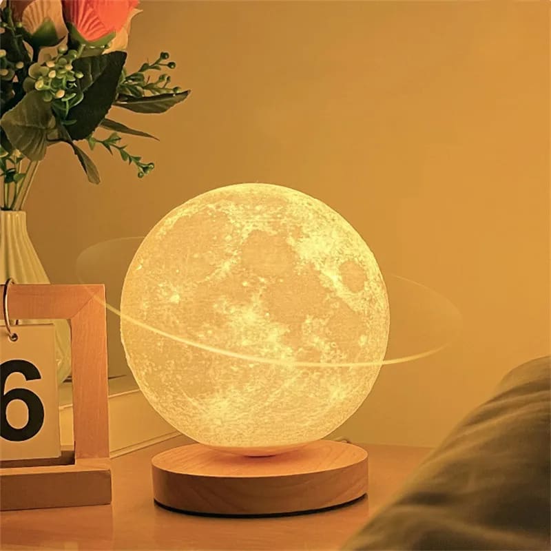 Creative 3D Magnetic Floating Levitating Moon Lamp Touch Control 3 Color Moon Light Lunar Night Light For Home Office Room Decor view 10