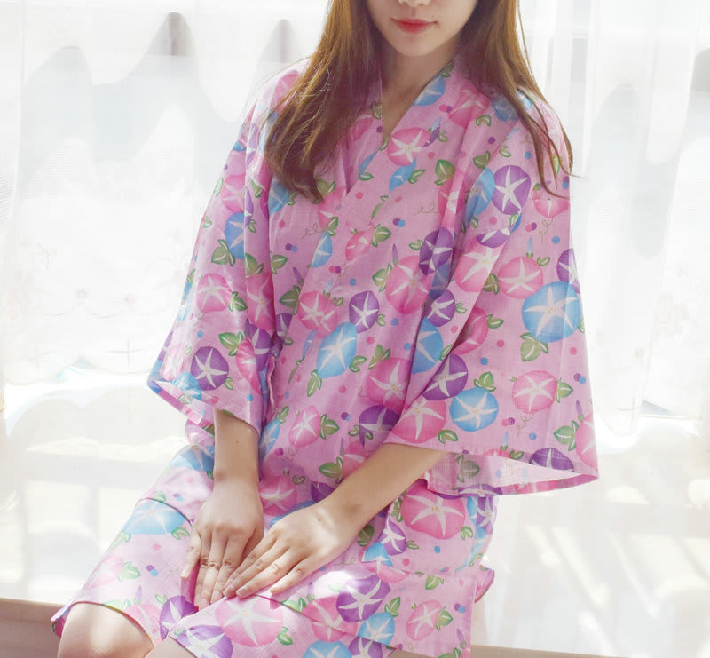 Ladies And Japanese Style Tie Up Short Sleeved Pajama Set view 1