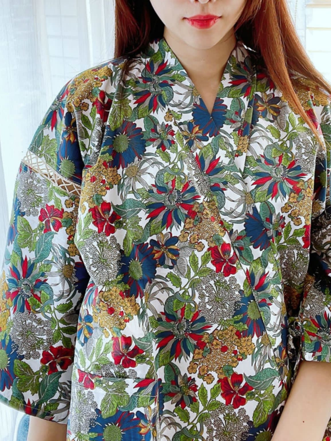 Ladies And Japanese Style Tie Up Short Sleeved Pajama Set view 5