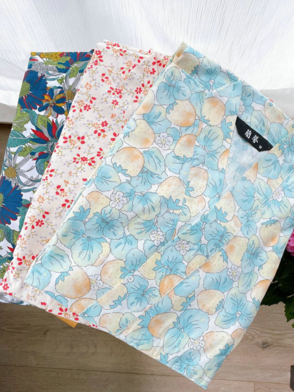 Ladies And Japanese Style Tie Up Short Sleeved Pajama Set view 2