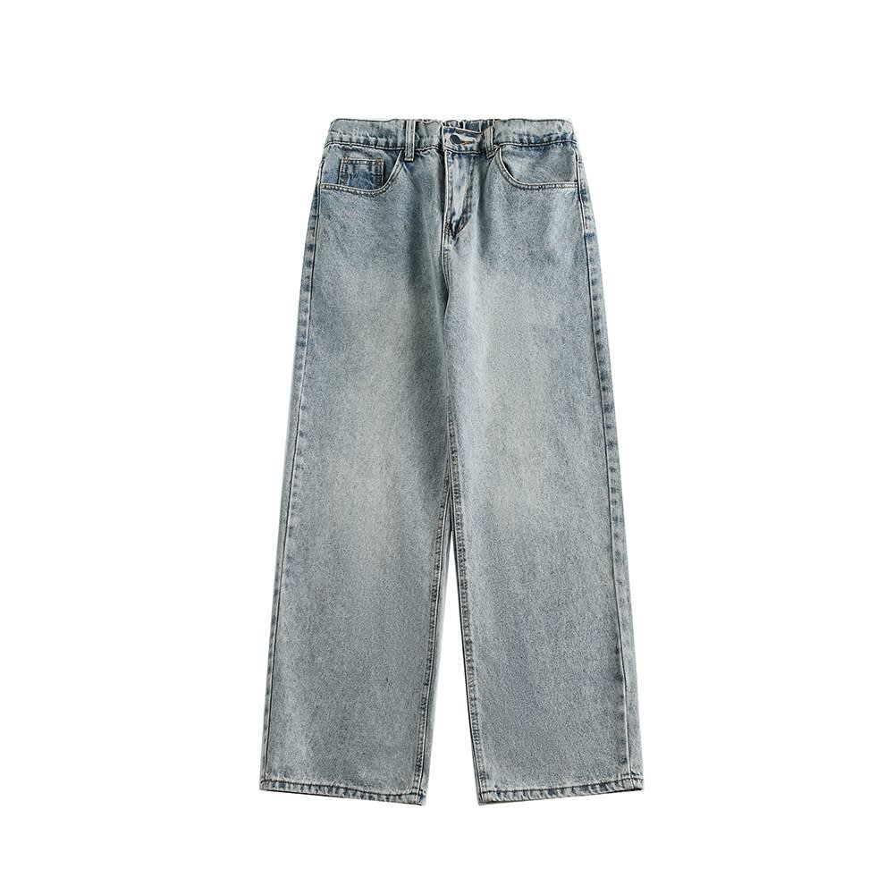 American Style Trend Washed Straight Jeans view 5