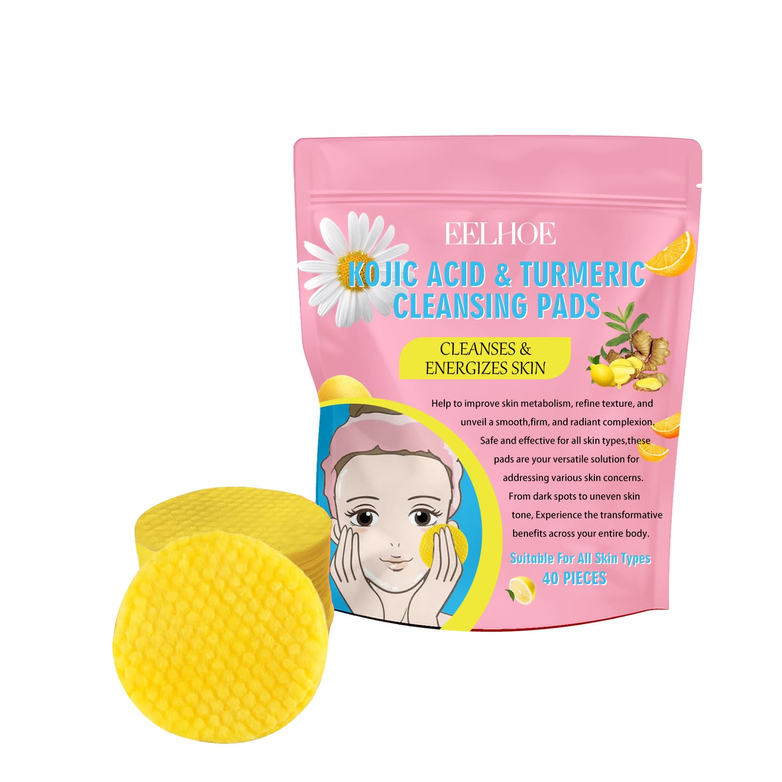 Kojic Acid Turmeric Cleansing Pads Beauty Hot-sale view 8