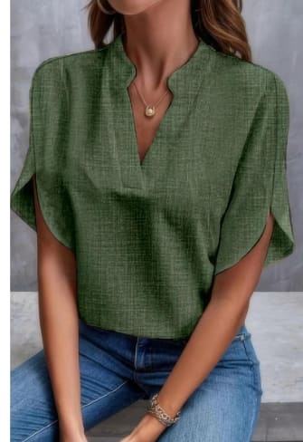 Summer Short-sleeved Chiffon Shirt New V-neck Shirt Women's Casual Versatile Clothing view 7