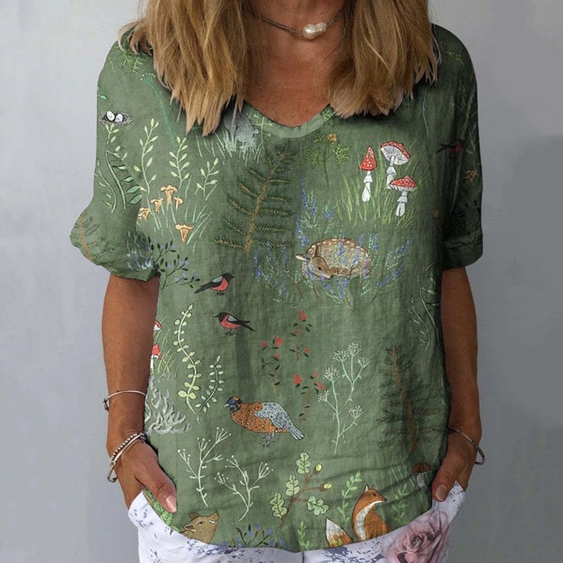 Women's Collarless Polyester Printed Top view 5