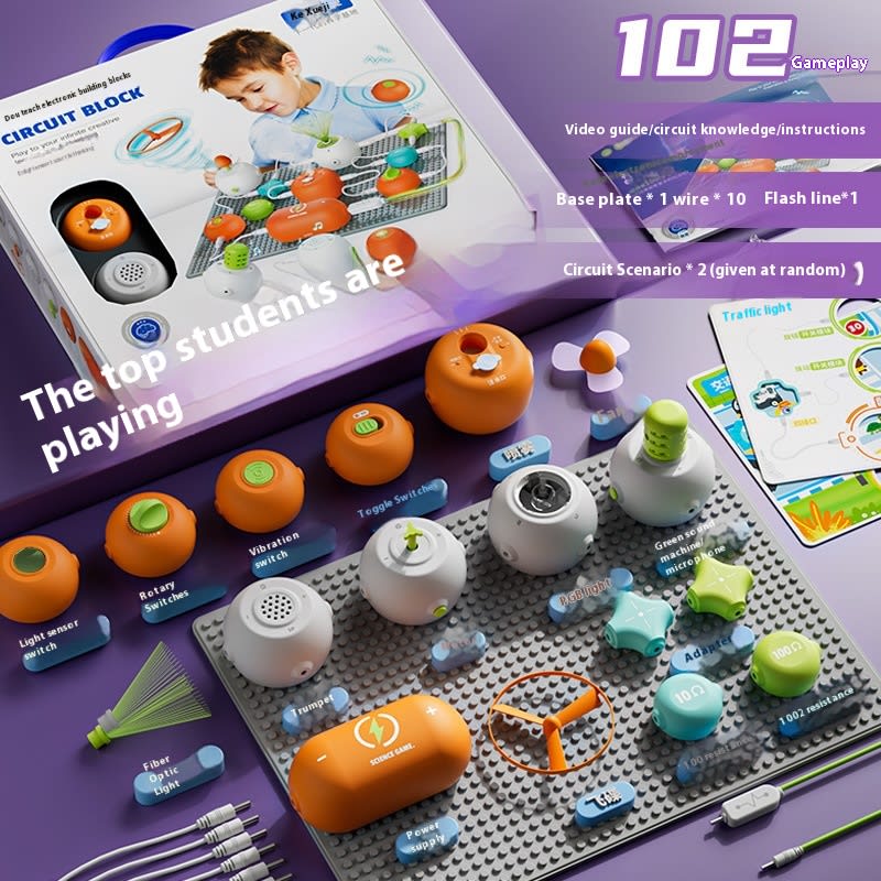 Science Experiment Electronic Bricks Circuit Assembling Children's Toys Suit view 4