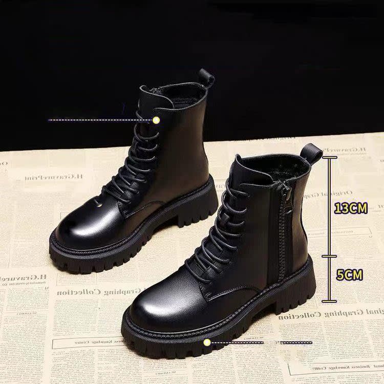 Velvet Motorcycle Internet Celebrity Girl Short Boots view 5