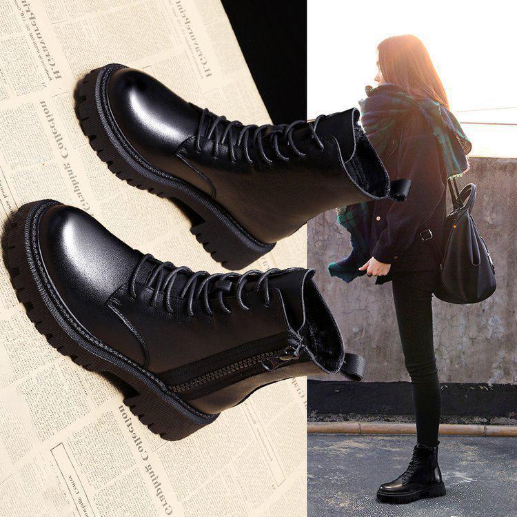 Velvet Motorcycle Internet Celebrity Girl Short Boots view 4