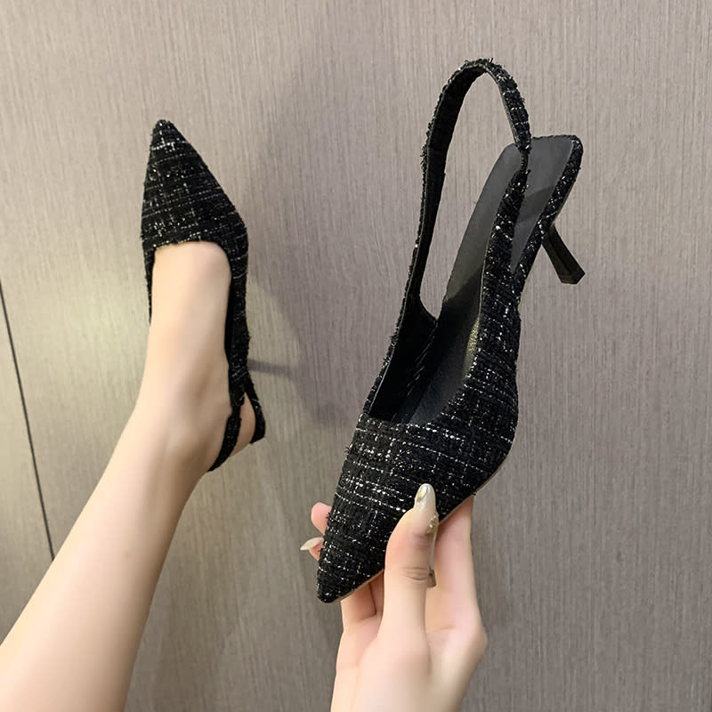 Stiletto Heel Pointed Toe Toe Cap Slingback Sandals Women's Spring And Summer New view 5