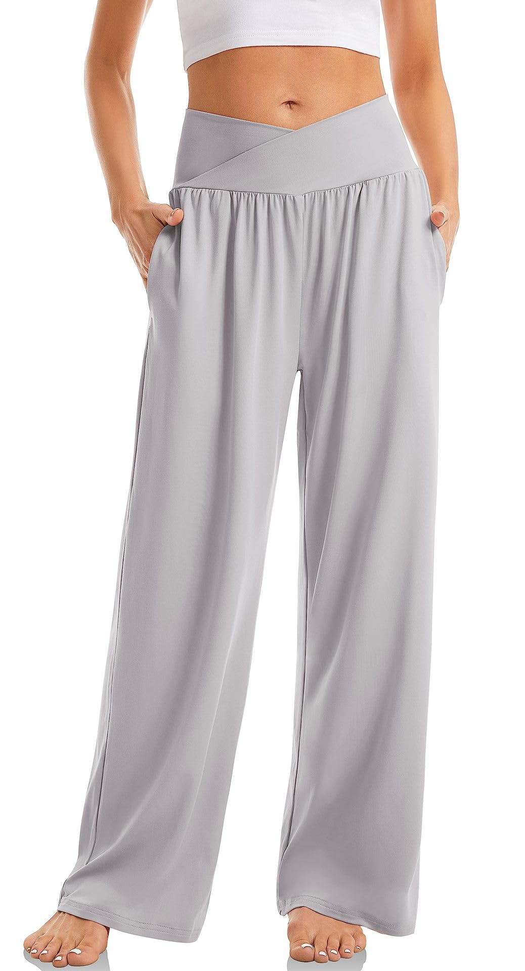 Women's Cross Waist Yoga Pants Loose Trousers Sports Pants view 9