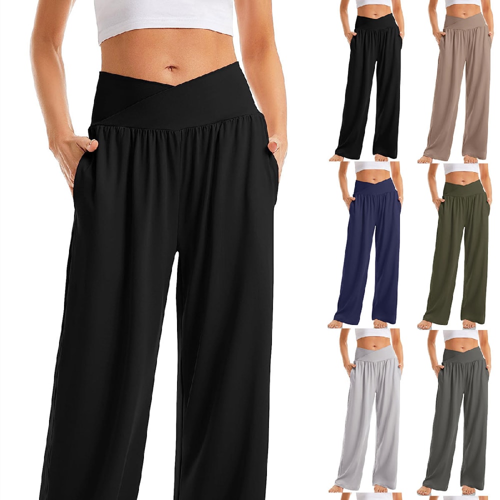 Women's Cross Waist Yoga Pants Loose Trousers Sports Pants view 10