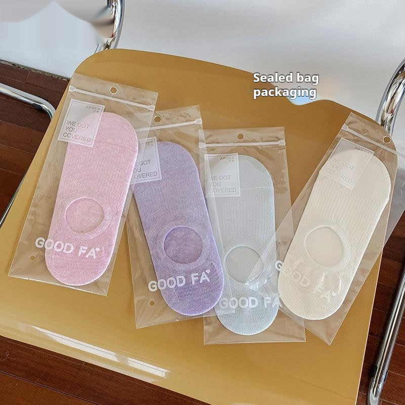 Solid Color Sunken Stripe Non-slip Neutral Seamed By Hand Ankle Socks view 8