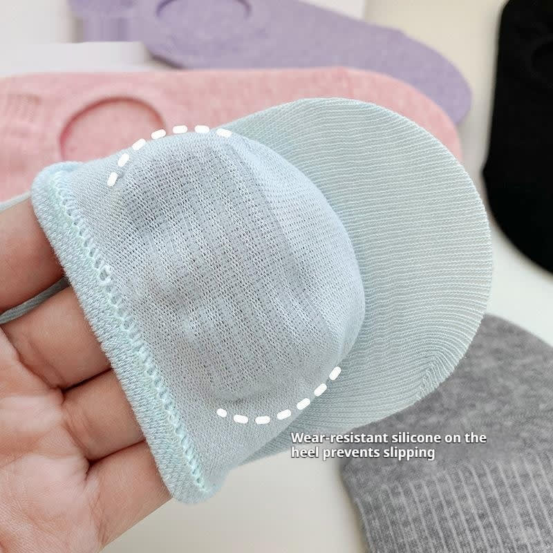 Solid Color Sunken Stripe Non-slip Neutral Seamed By Hand Ankle Socks view 2